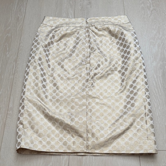 J. Crew Silk Gold Polka Dot Pencil Skirt - Picture 6 of 6